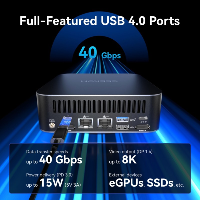 GEEKOM GT1 Mega AI Mini PC Ultra 1st Gen Intel® Core™ U9/U5