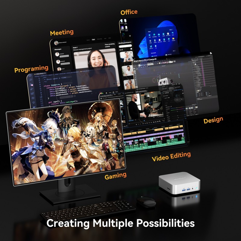 GEEKOM A8 Mini PC AMD Ryzen™ 7 8745HS or Ryzen™ 9 8945HS