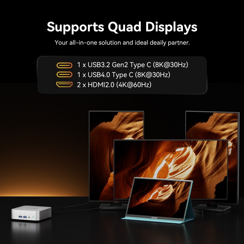 GEEKOM A8 Mini PC AMD Ryzen™ 7 8745HS or Ryzen™ 9 8945HS