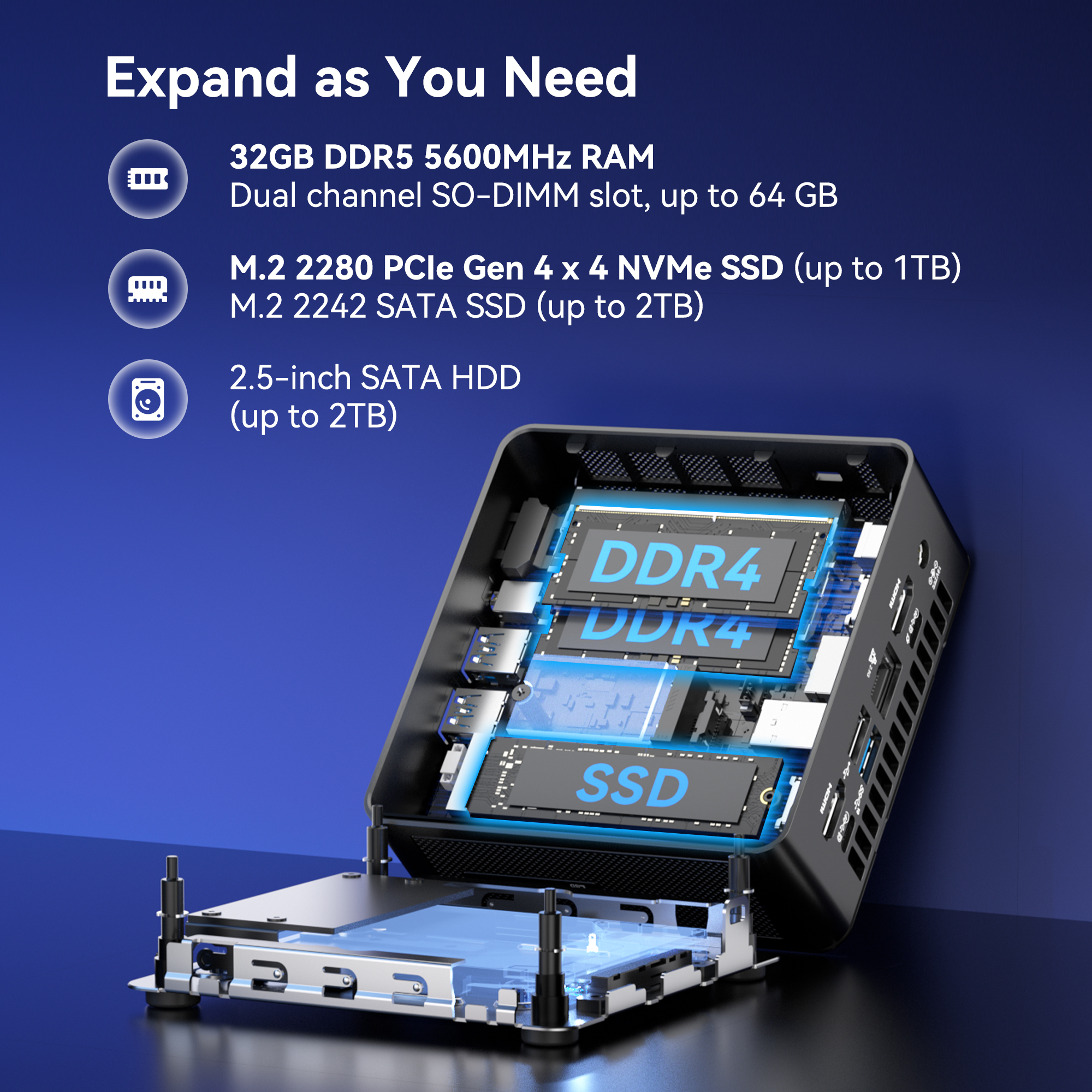 GEEKOM IT15 Mini PC Intel® Core™ U5-225H or  Intel® Core™ U9-285H