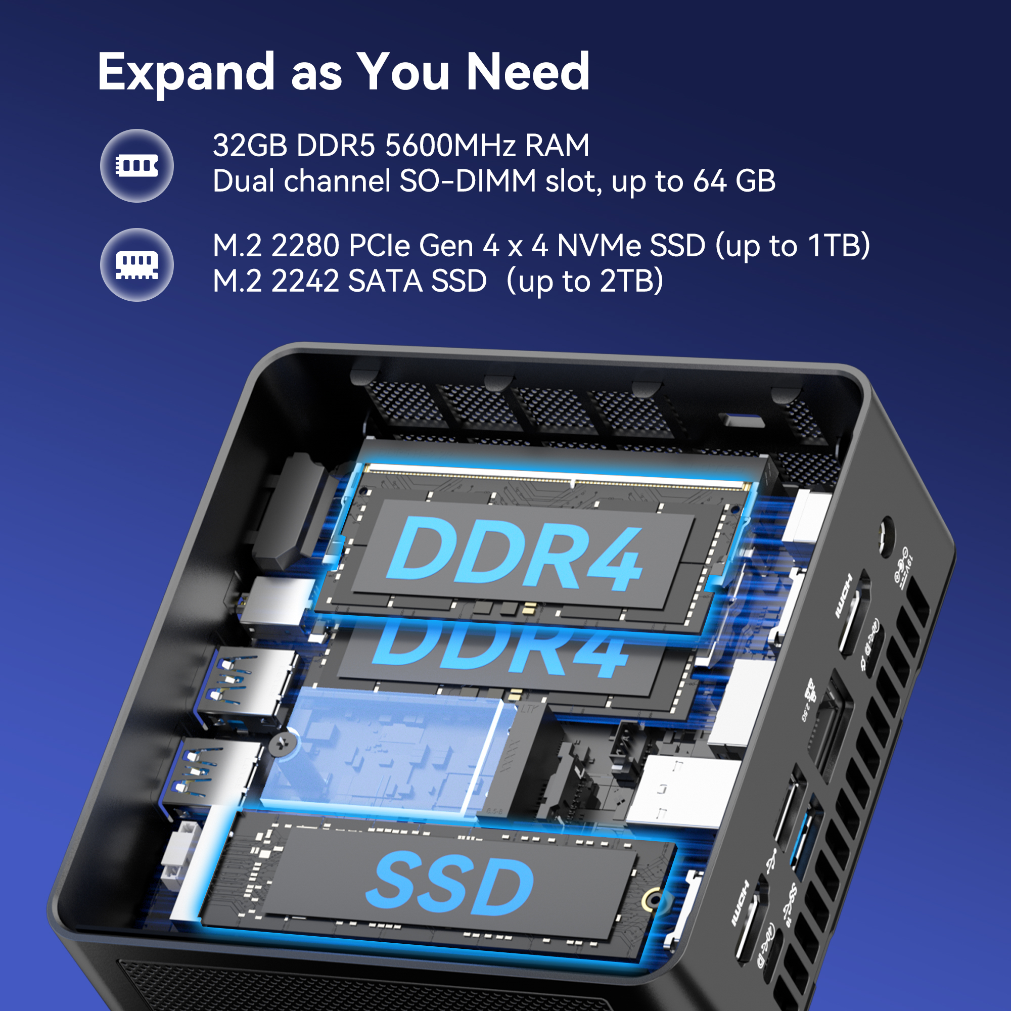 GEEKOM IT15 Mini PC Intel® Core™ U5-225H or  Intel® Core™ U9-285H