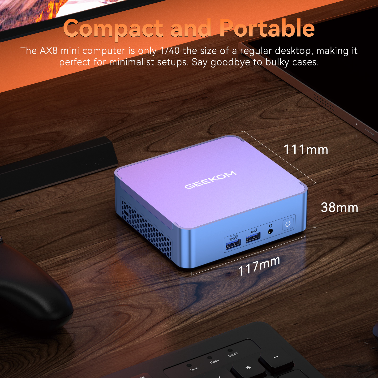 GEEKOM AX8 Pro Ai Mini PC,AMD Ryzen R7-8745HS or Ryzen R9-8945HS