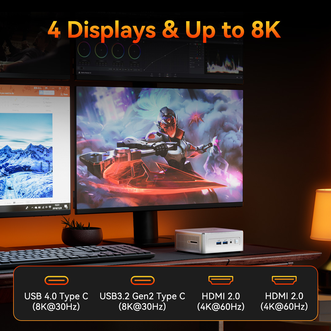 GEEKOM AE8 AI Mini PC, AMD Ryzen 9 8945HS Mini Computers