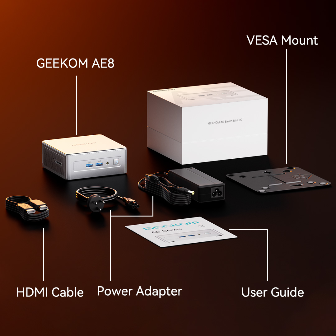 GEEKOM AE8 AI Mini PC, AMD Ryzen 9 8945HS Mini Computers
