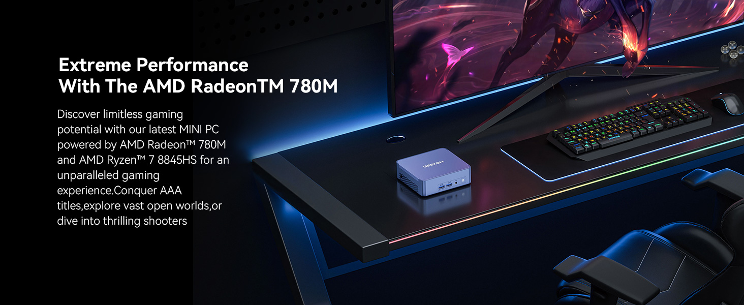 GEEKOM AX8 Pro Ai Mini PC,AMD Ryzen R7-8745HS or Ryzen R9-8945HS