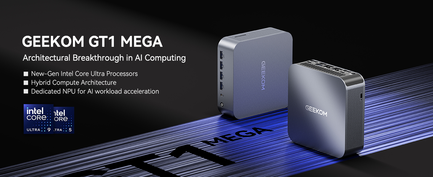 GEEKOM GT1 Mega AI Mini PC Ultra 1st Gen Intel® Core™ U9/U5