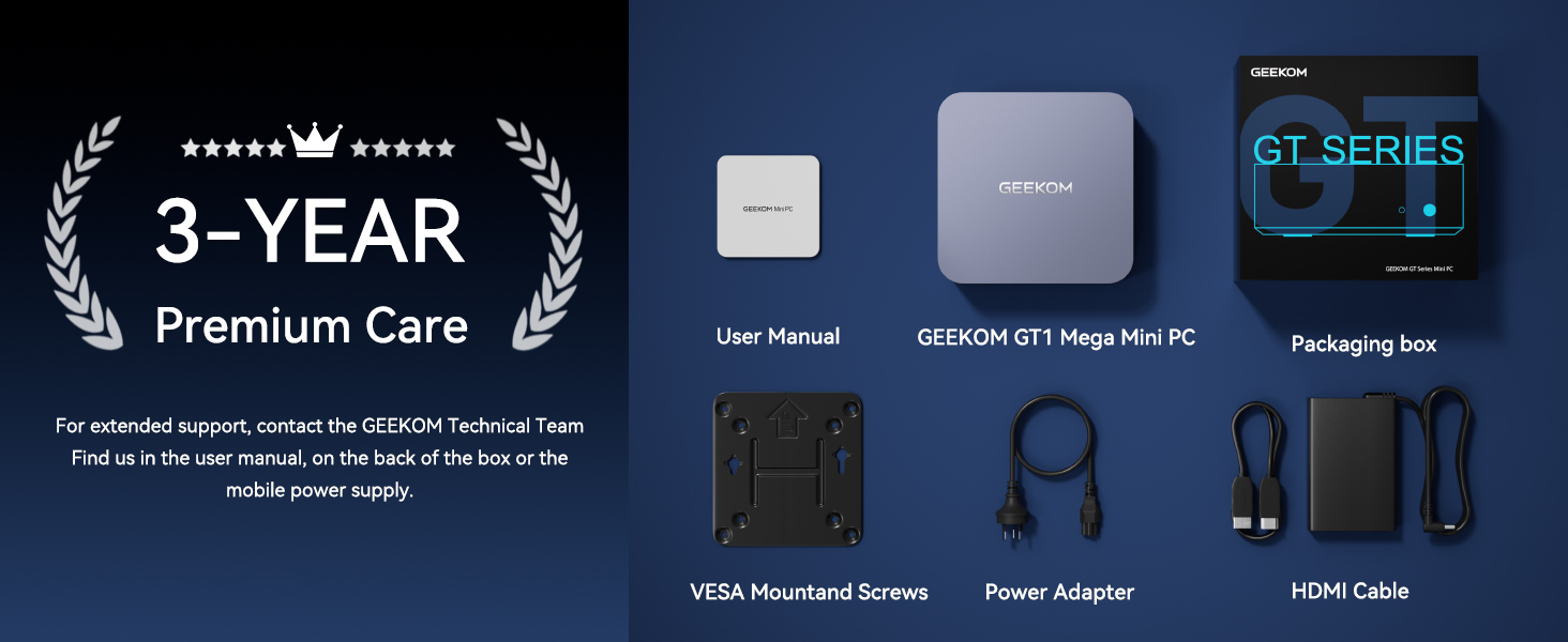 GEEKOM GT1 Mega AI Mini PC Ultra 1st Gen Intel® Core™ U9/U5
