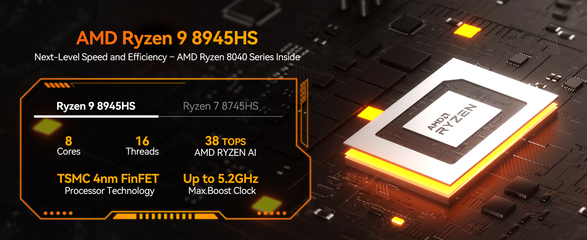 GEEKOM A8 Mini PC AMD Ryzen™ 7 8745HS or Ryzen™ 9 8945HS