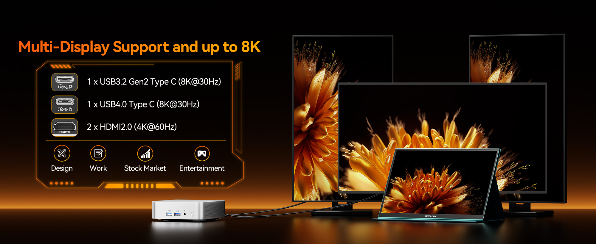 GEEKOM A8 Mini PC AMD Ryzen™ 7 8745HS or Ryzen™ 9 8945HS
