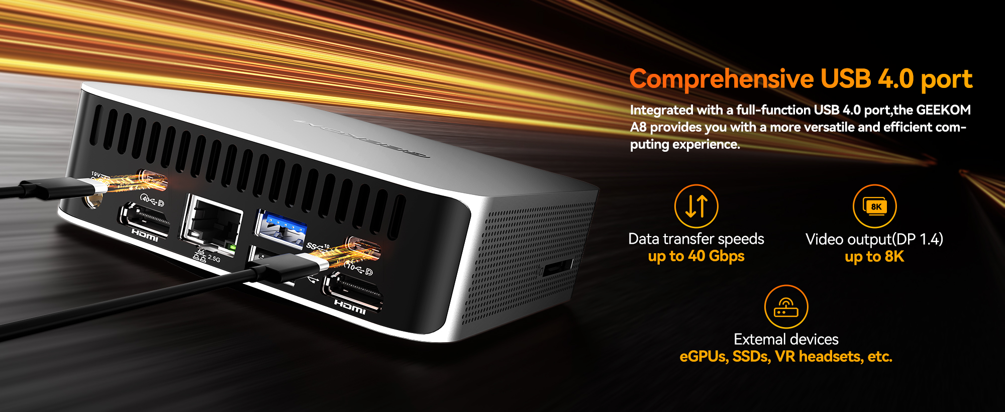 GEEKOM A8 Mini PC AMD Ryzen™ 7 8745HS or Ryzen™ 9 8945HS